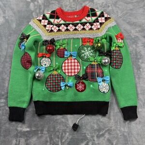 Spencer's Light Up Ugly Christmas Sweater Size Small Workshop